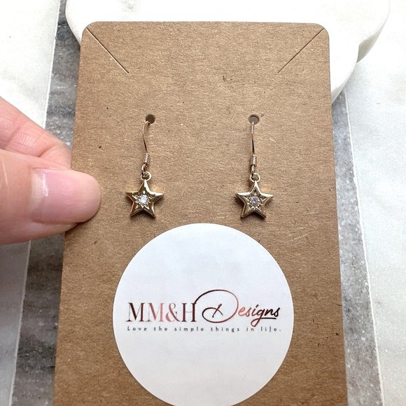MM&H Designs Jewelry - New Cute Star Earrings with Mini Cubic Zirconia